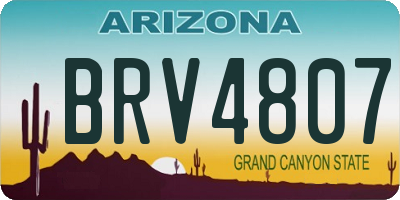 AZ license plate BRV4807