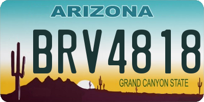 AZ license plate BRV4818