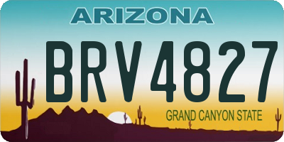 AZ license plate BRV4827
