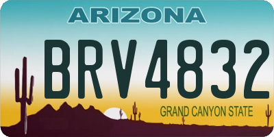 AZ license plate BRV4832