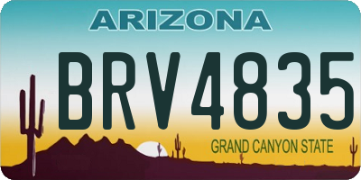 AZ license plate BRV4835