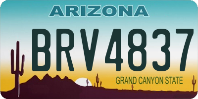 AZ license plate BRV4837