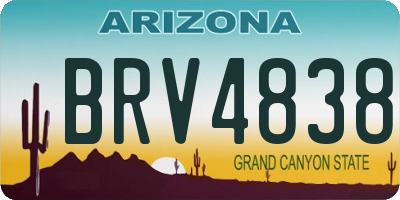 AZ license plate BRV4838