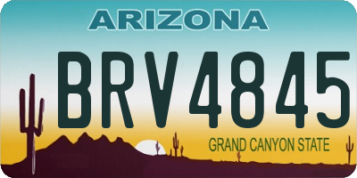 AZ license plate BRV4845