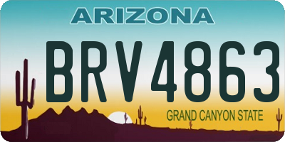 AZ license plate BRV4863