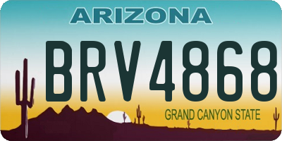 AZ license plate BRV4868