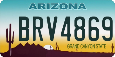 AZ license plate BRV4869