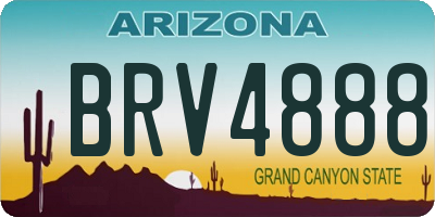AZ license plate BRV4888