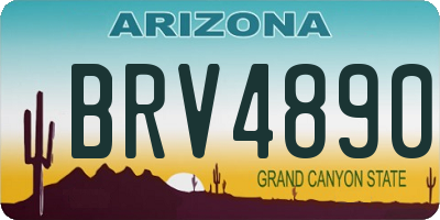 AZ license plate BRV4890