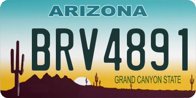 AZ license plate BRV4891