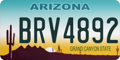 AZ license plate BRV4892
