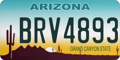 AZ license plate BRV4893