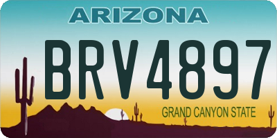 AZ license plate BRV4897