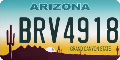 AZ license plate BRV4918
