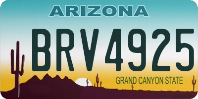 AZ license plate BRV4925