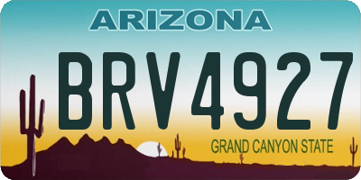 AZ license plate BRV4927