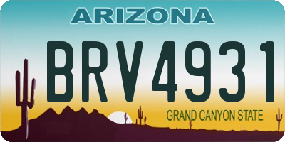 AZ license plate BRV4931