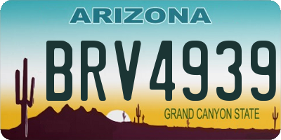 AZ license plate BRV4939