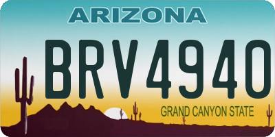 AZ license plate BRV4940