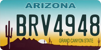 AZ license plate BRV4948