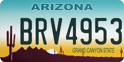 AZ license plate BRV4953