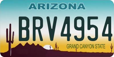 AZ license plate BRV4954