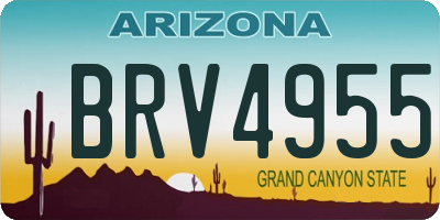 AZ license plate BRV4955