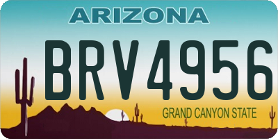 AZ license plate BRV4956