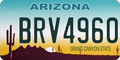 AZ license plate BRV4960