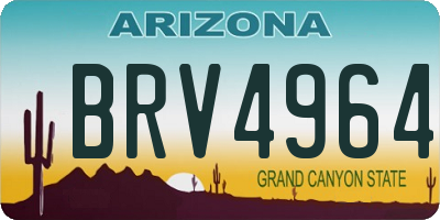 AZ license plate BRV4964