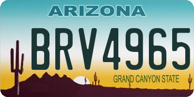 AZ license plate BRV4965