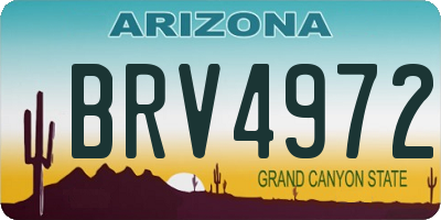AZ license plate BRV4972