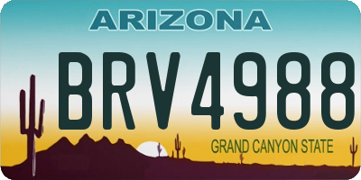 AZ license plate BRV4988