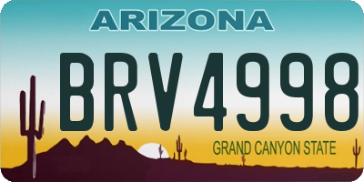 AZ license plate BRV4998