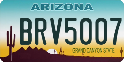 AZ license plate BRV5007