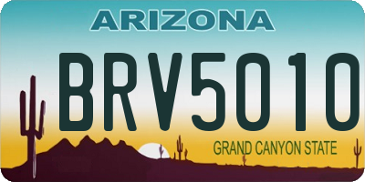 AZ license plate BRV5010