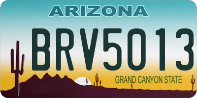 AZ license plate BRV5013