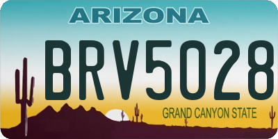 AZ license plate BRV5028