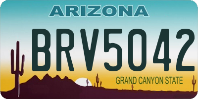 AZ license plate BRV5042