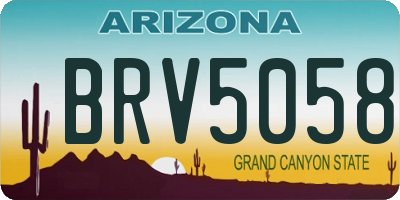 AZ license plate BRV5058