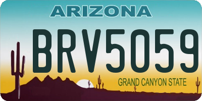 AZ license plate BRV5059