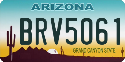 AZ license plate BRV5061