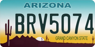 AZ license plate BRV5074