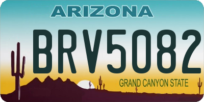 AZ license plate BRV5082