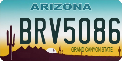 AZ license plate BRV5086