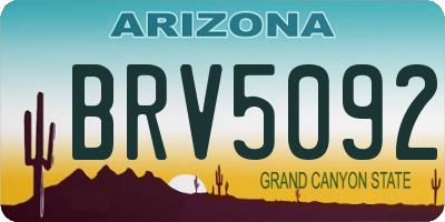 AZ license plate BRV5092