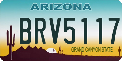 AZ license plate BRV5117