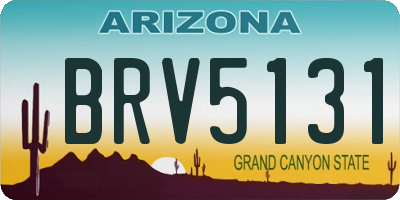 AZ license plate BRV5131