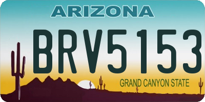 AZ license plate BRV5153