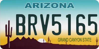 AZ license plate BRV5165